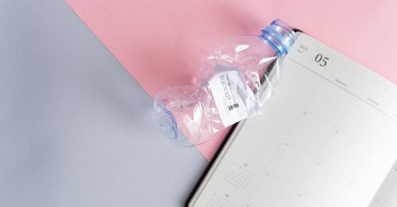 Wellness Calendar - A calendar with a plastic bottle on top of it