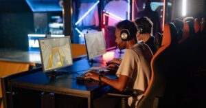 Online Gaming - Adults Playing Computer Game
