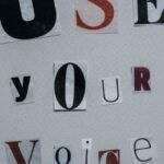 Activities Choice - Use Your Voice inscription on gray background